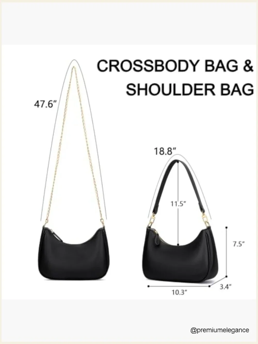 Cute Hobo Shoulder Bag with Chain Strap, Faux Leather Handbag for Women